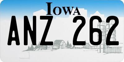 IA license plate ANZ262