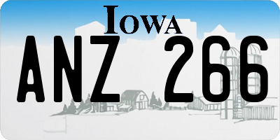 IA license plate ANZ266