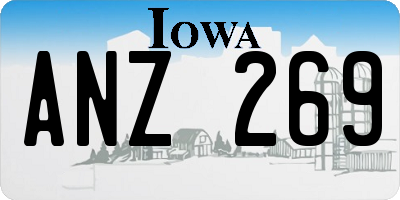 IA license plate ANZ269