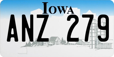 IA license plate ANZ279