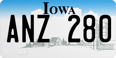 IA license plate ANZ280