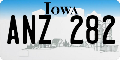 IA license plate ANZ282