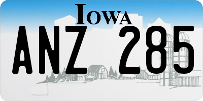 IA license plate ANZ285