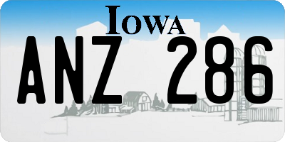 IA license plate ANZ286