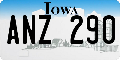 IA license plate ANZ290