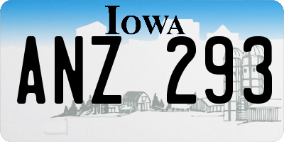 IA license plate ANZ293