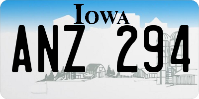 IA license plate ANZ294