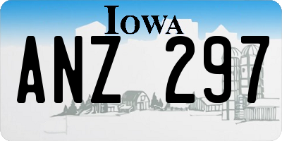 IA license plate ANZ297