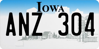 IA license plate ANZ304