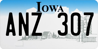 IA license plate ANZ307