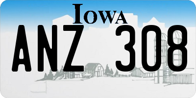 IA license plate ANZ308