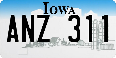 IA license plate ANZ311