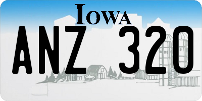 IA license plate ANZ320