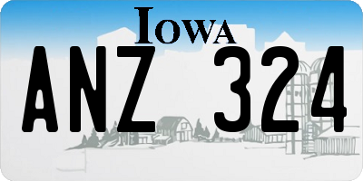 IA license plate ANZ324
