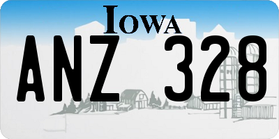 IA license plate ANZ328