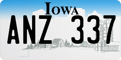 IA license plate ANZ337
