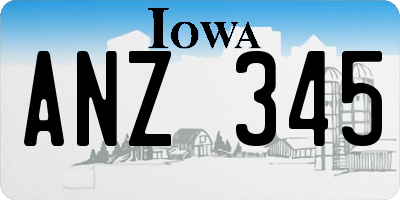 IA license plate ANZ345