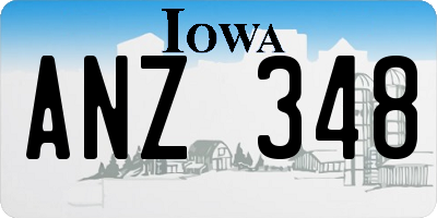 IA license plate ANZ348