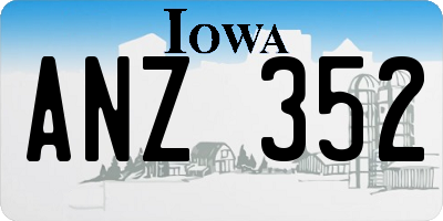 IA license plate ANZ352