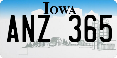 IA license plate ANZ365