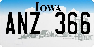 IA license plate ANZ366