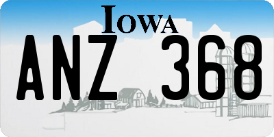 IA license plate ANZ368