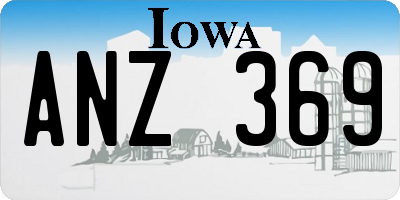 IA license plate ANZ369