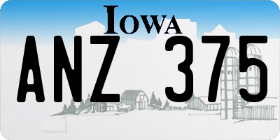 IA license plate ANZ375