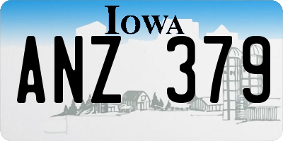 IA license plate ANZ379