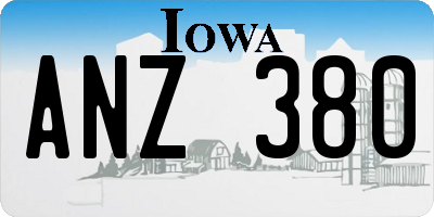 IA license plate ANZ380