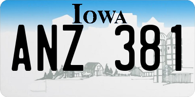 IA license plate ANZ381