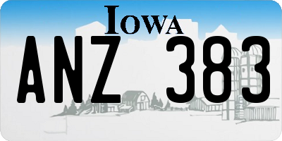 IA license plate ANZ383