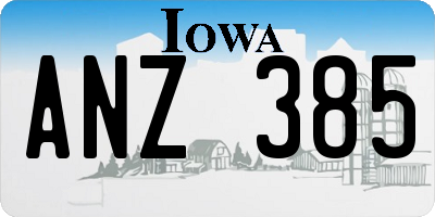 IA license plate ANZ385