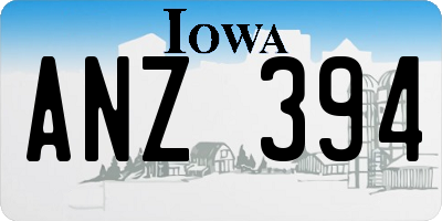 IA license plate ANZ394