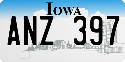 IA license plate ANZ397