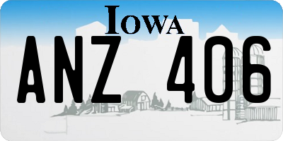 IA license plate ANZ406