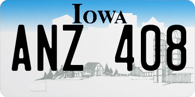 IA license plate ANZ408