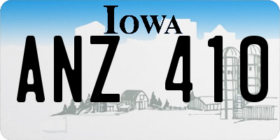 IA license plate ANZ410
