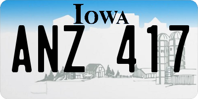 IA license plate ANZ417
