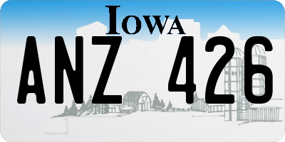 IA license plate ANZ426