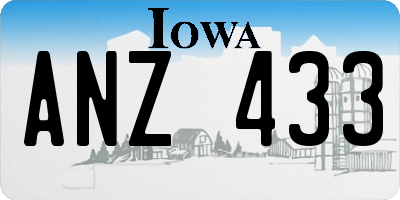 IA license plate ANZ433