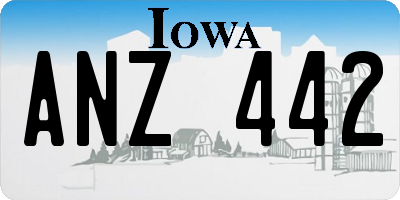 IA license plate ANZ442