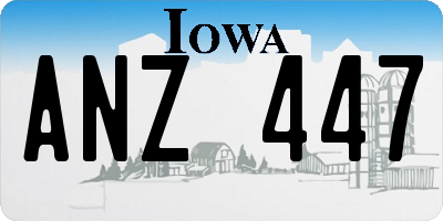 IA license plate ANZ447