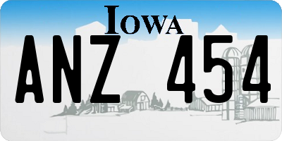 IA license plate ANZ454