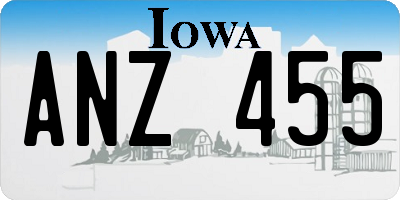 IA license plate ANZ455
