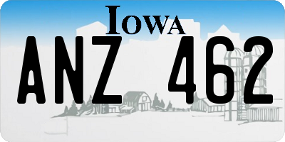 IA license plate ANZ462