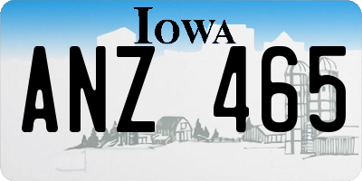 IA license plate ANZ465