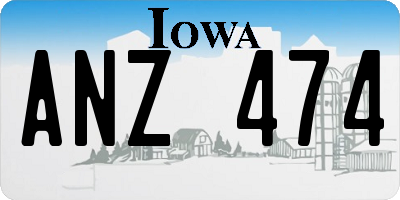 IA license plate ANZ474