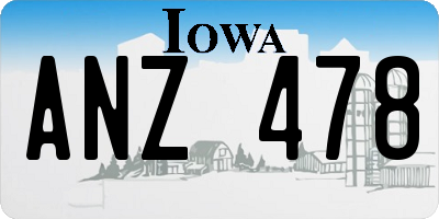 IA license plate ANZ478