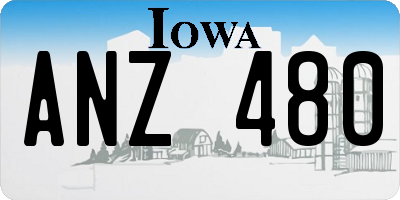 IA license plate ANZ480
